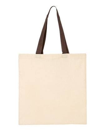 Q-Tees Economical Tote with Contrast-Color Handles QTB6000