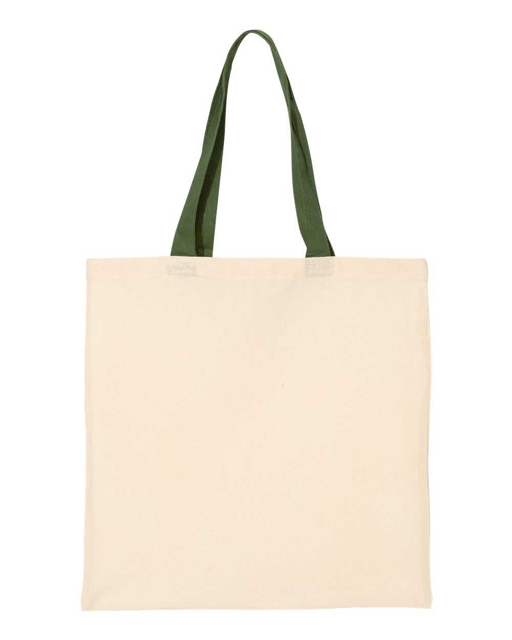 Q-Tees Economical Tote with Contrast-Color Handles QTB6000