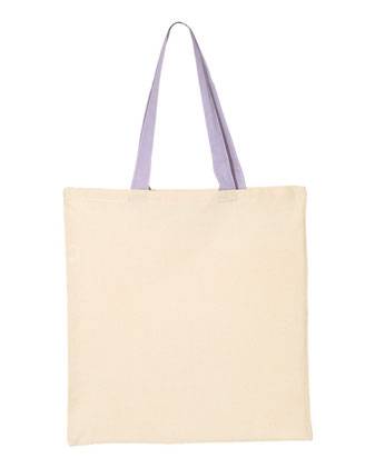 Q-Tees Economical Tote with Contrast-Color Handles QTB6000