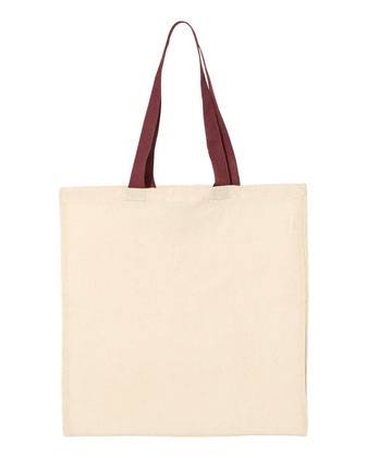 Q-Tees Economical Tote with Contrast-Color Handles QTB6000