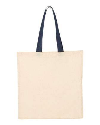 Q-Tees Economical Tote with Contrast-Color Handles QTB6000