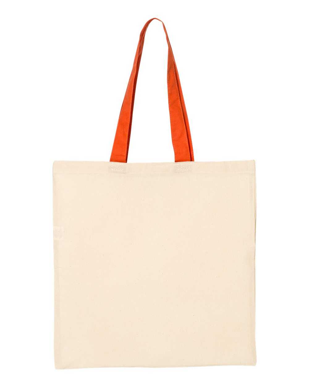 Q-Tees Economical Tote with Contrast-Color Handles QTB6000
