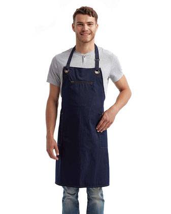 Artisan Collection by Reprime Barley Stitch Recycled Bib Apron with Pockets RP121