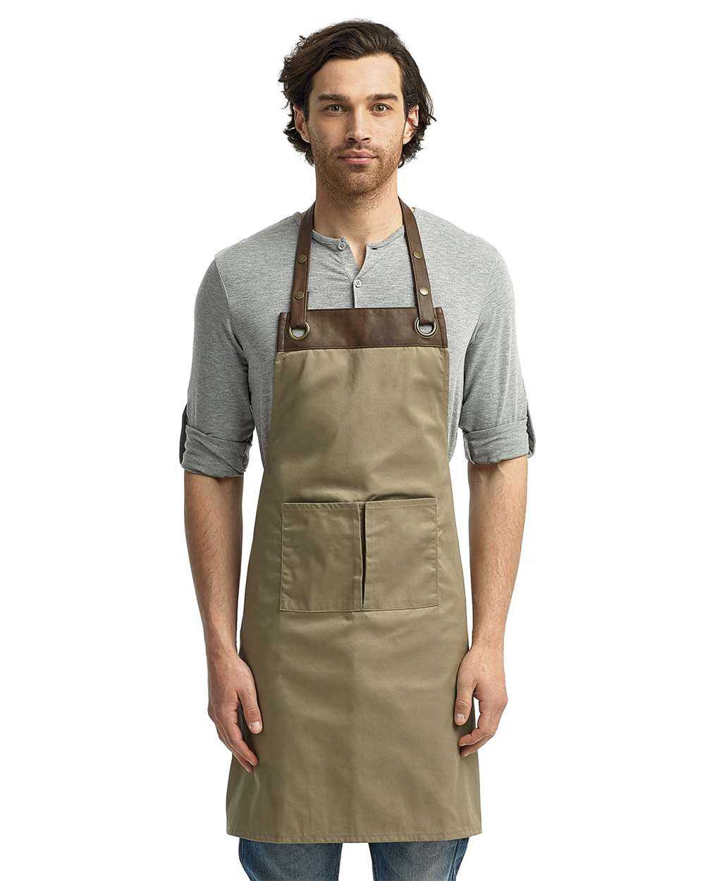 Artisan Collection by Reprime Espresso Bib Apron with Pockets RP123