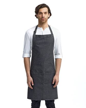 Artisan Collection by Reprime Four-Pocket Jeans Stitch Denim Bib Apron RP126