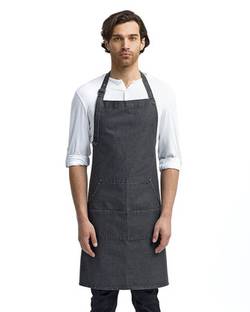 Artisan Collection by Reprime Four-Pocket Jeans Stitch Denim Bib Apron RP126 Artisan Collection by Reprime Four-Pocket Jeans Stitch Denim Bib Apron RP126