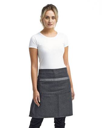 Artisan Collection by Reprime Domain Contrast Denim Waist Apron with Pocket RP128 Artisan Collection by Reprime Domain Contrast Denim Waist Apron with Pocket RP128