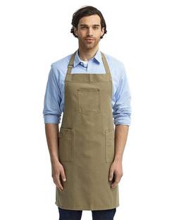 Artisan Collection by Reprime Cotton Chino Bib Apron with Pocket RP132 Artisan Collection by Reprime Cotton Chino Bib Apron with Pocket RP132