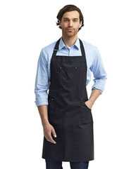 Cotton Chino Bib Apron with Pocket