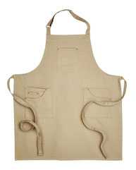 Cotton Chino Bib Apron with Pocket
