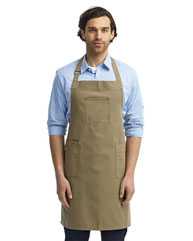 Cotton Chino Bib Apron with Pocket