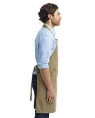 Cotton Chino Bib Apron with Pocket