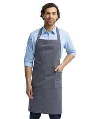 Cotton Chino Bib Apron with Pocket