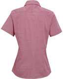 Women's Microcheck Gingham Short Sleeve Cotton Dress Shirt