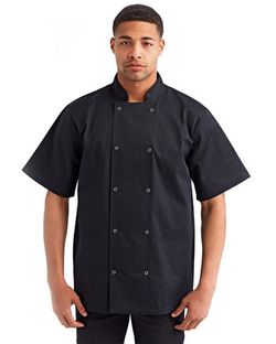 Artisan Collection by Reprime Ten Studded Front Chef Short Sleeve Coat RP664 Artisan Collection by Reprime Ten Studded Front Chef Short Sleeve Coat RP664
