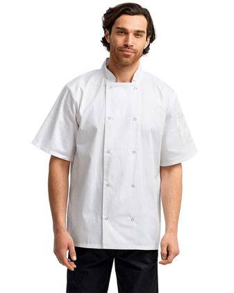 Artisan Collection by Reprime Ten Studded Front Chef Short Sleeve Coat RP664