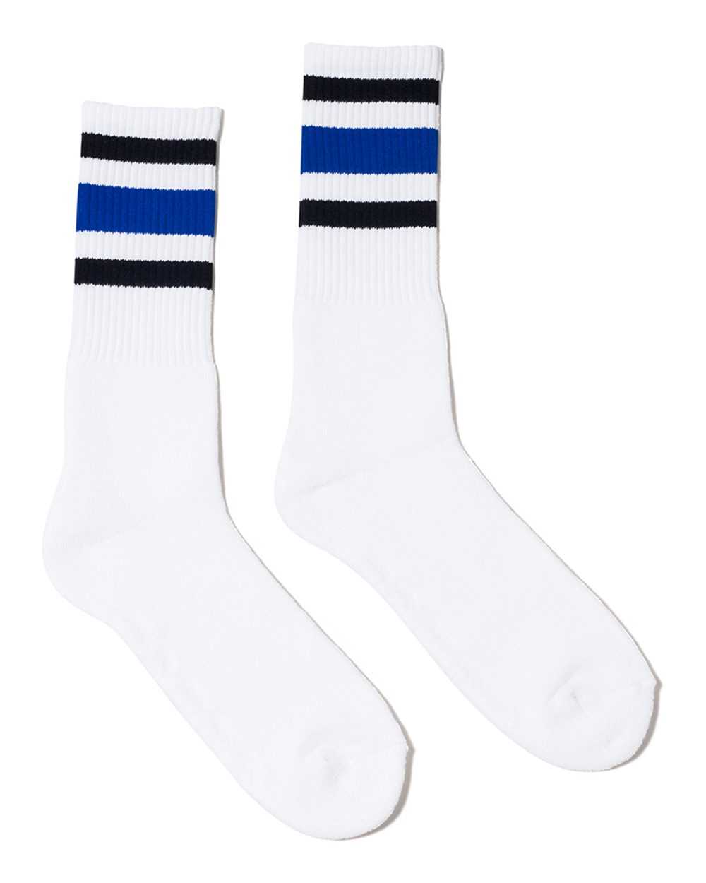 USA-Made Striped Crew Socks