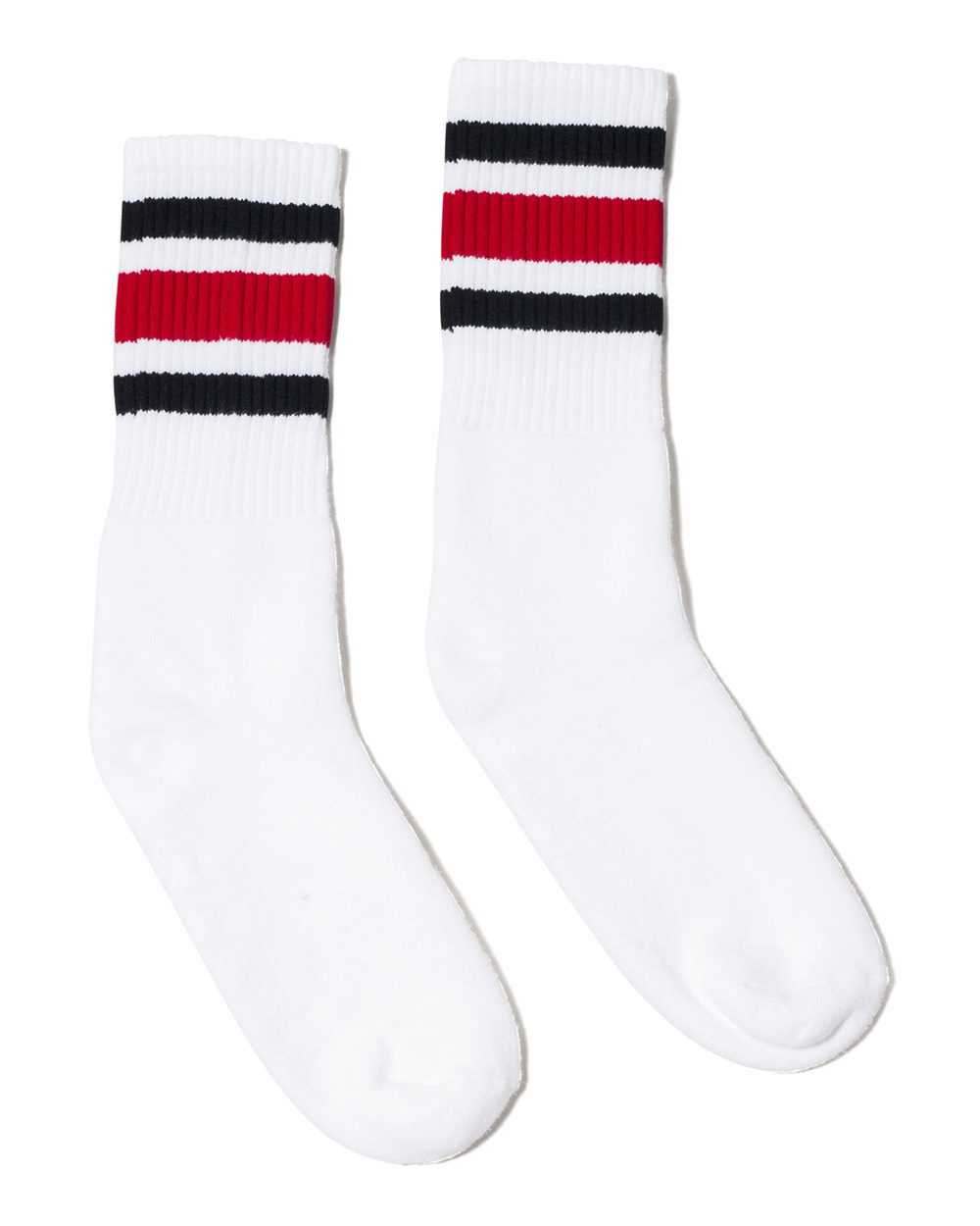 USA-Made Striped Crew Socks
