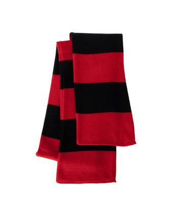 Rugby-Striped Knit Scarf