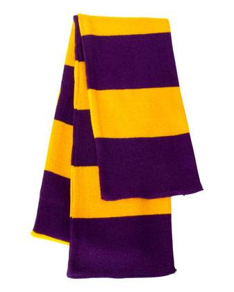 Sportsman Rugby-Striped Knit Scarf SP02