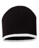8" Bottom-Striped Beanie