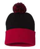 12" Pom-Pom Cuffed Beanie