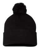 12" Pom-Pom Cuffed Beanie