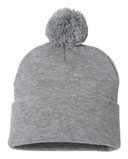 12" Pom-Pom Cuffed Beanie
