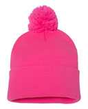 12" Pom-Pom Cuffed Beanie