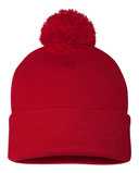 12" Pom-Pom Cuffed Beanie
