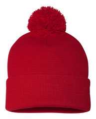 12" Pom-Pom Cuffed Beanie