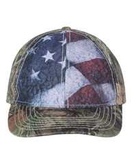 Camo with Flag Sublimated Front Panels Cap