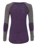 Women’s Preppy Patch Slub Long Sleeve T-Shirt