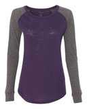 Women’s Preppy Patch Slub Long Sleeve T-Shirt