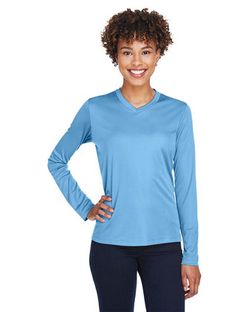 Team 365 Women's Zone Performance Long Sleeve T-Shirt TT11WL Team 365 Women's Zone Performance Long Sleeve T-Shirt TT11WL