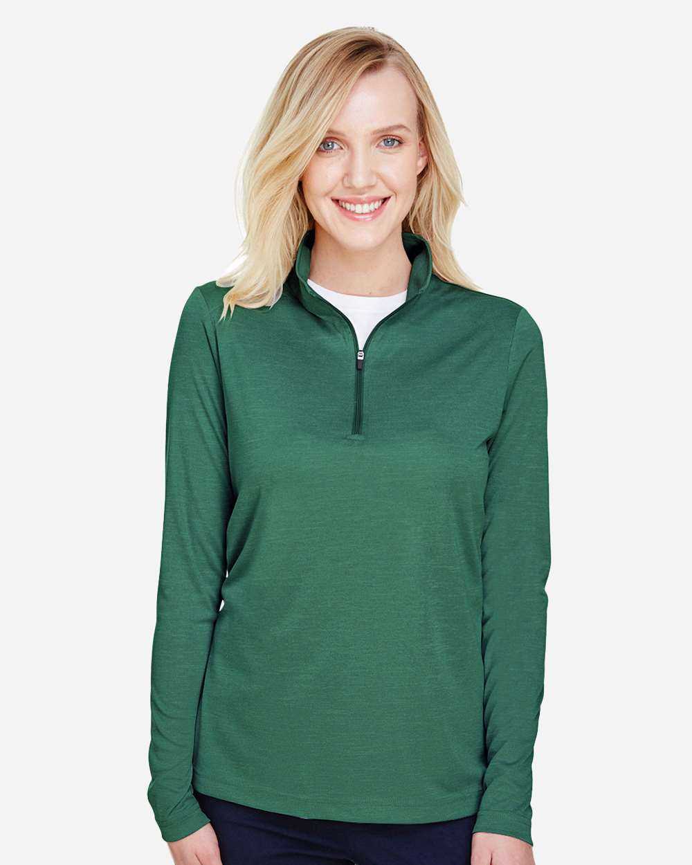 Team 365 Women's Zone Sonic Heather Performance Quarter-Zip Pullover TT31HW
