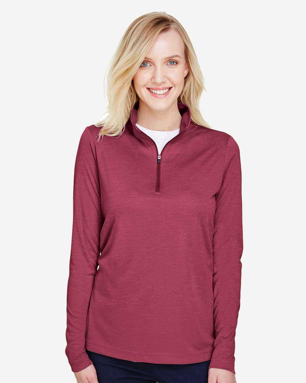 Team 365 Women's Zone Sonic Heather Performance Quarter-Zip Pullover TT31HW