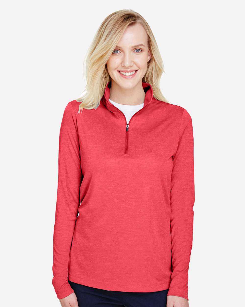 Team 365 Women's Zone Sonic Heather Performance Quarter-Zip Pullover TT31HW