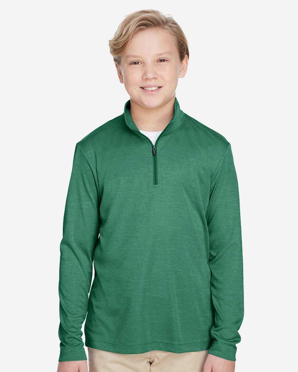 Team 365 Youth Zone Sonic Heather Performance Quarter-Zip Pullolver TT31HY