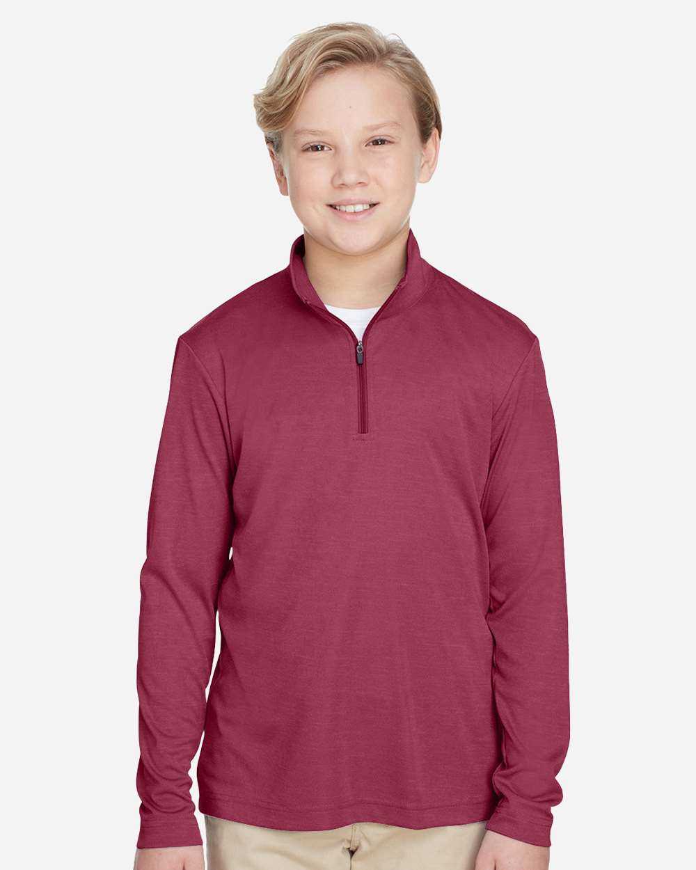 Team 365 Youth Zone Sonic Heather Performance Quarter-Zip Pullolver TT31HY