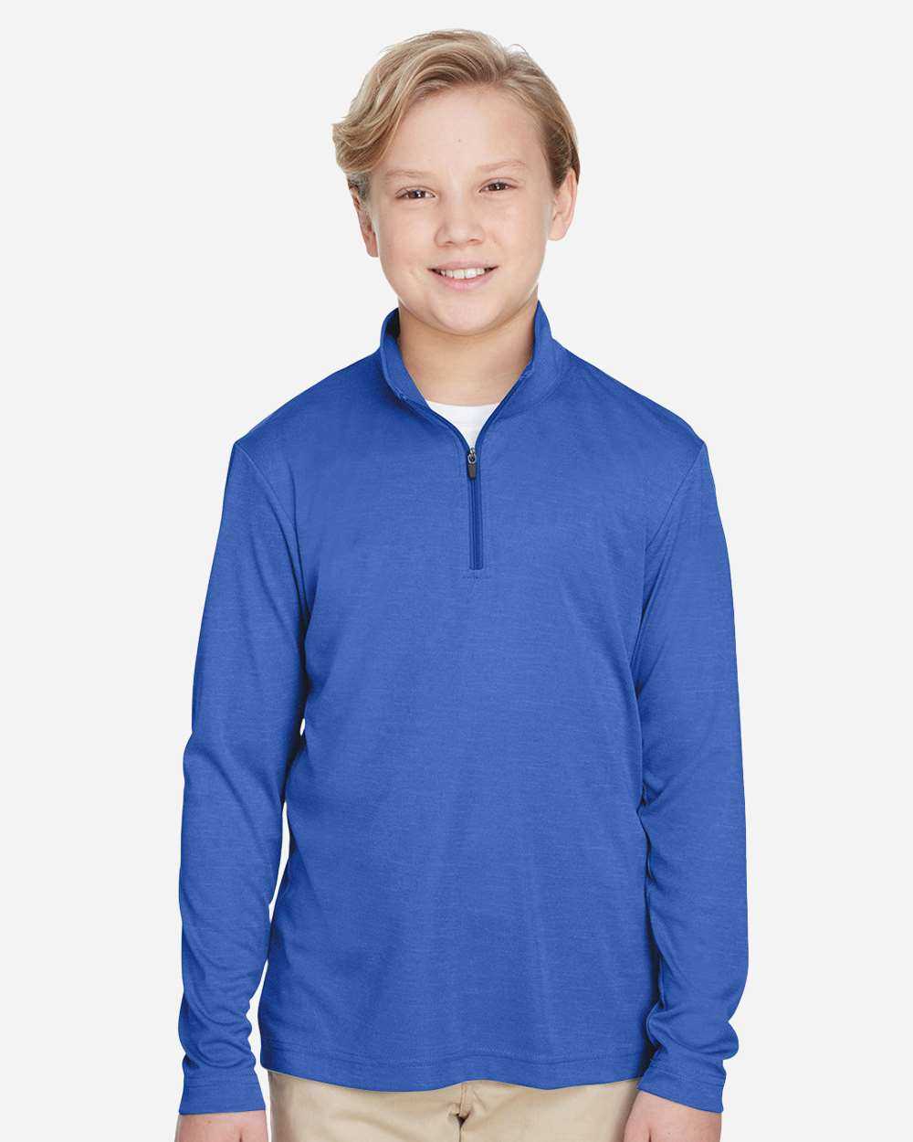 Team 365 Youth Zone Sonic Heather Performance Quarter-Zip Pullolver TT31HY