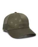 Debossed Stars and Stripes Mesh-Back Cap