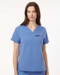 Jaanuu Women's Rhena Essential 1-Pocket Scrub V-Neck Top W10001