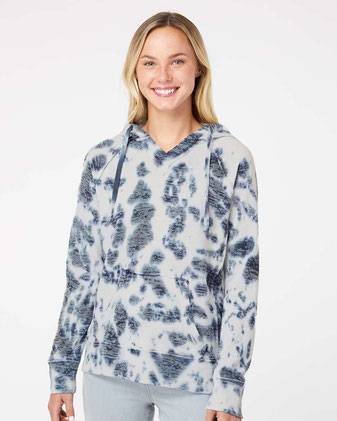 MV Sport Women’s Courtney Burnout V-Notch Hooded Sweatshirt W1162