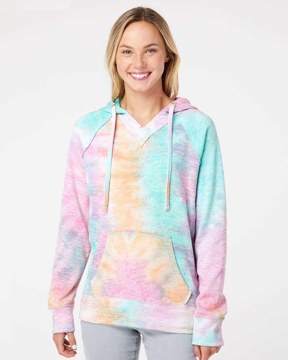 Women’s Courtney Burnout V-Notch Hooded Sweatshirt