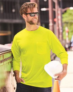 Hanes Workwear Long Sleeve Pocket T-Shirt W120 Hanes Workwear Long Sleeve Pocket T-Shirt W120