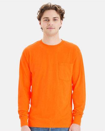 Hanes Workwear Long Sleeve Pocket T-Shirt W120