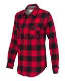 Women's Vintage Brushed Flannel Long Sleeve Shirt