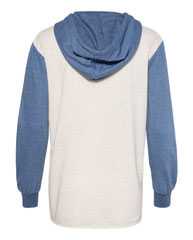 Women’s French Terry Hooded Pullover with Colorblocked Sleeves