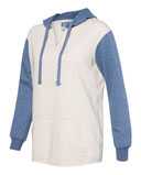Women’s French Terry Hooded Pullover with Colorblocked Sleeves